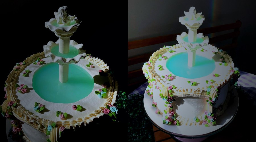 Bolo de fonte com anjo feito por confeiteira de Uberlândia viraliza e conquista a internet: ‘O mais lindo que já vi’