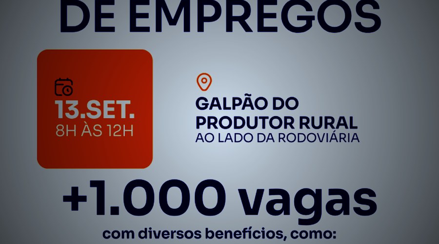 Prefeitura realiza 2º Feirão de Empregos com mais de mil vagas disponíveis 10 Set 2026 15 visualizações CONTINUAR LENDO